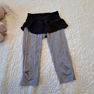 Lululemon Black and Gray Skirted Leggings….length: below knee